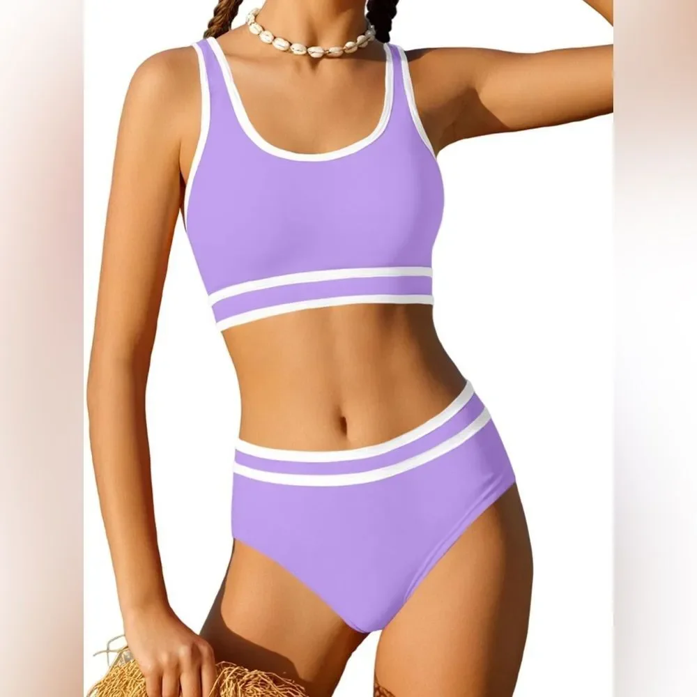 Girl Double Strap High Waist Sporty bikini top ,Cover Up  n Short Set like new